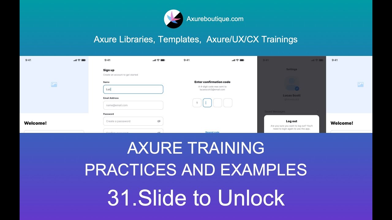 Axure Tutorial-Practices and Examples: 31.Slide to Unlock