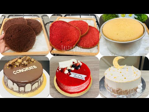 1/2 kg Chocolate,Vanilla,Red velvet Sponge Cake Recipe | How to make 1/2kg sponge cake