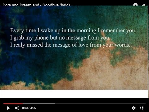 Dora and Dreamland - Goodbye (lyric)