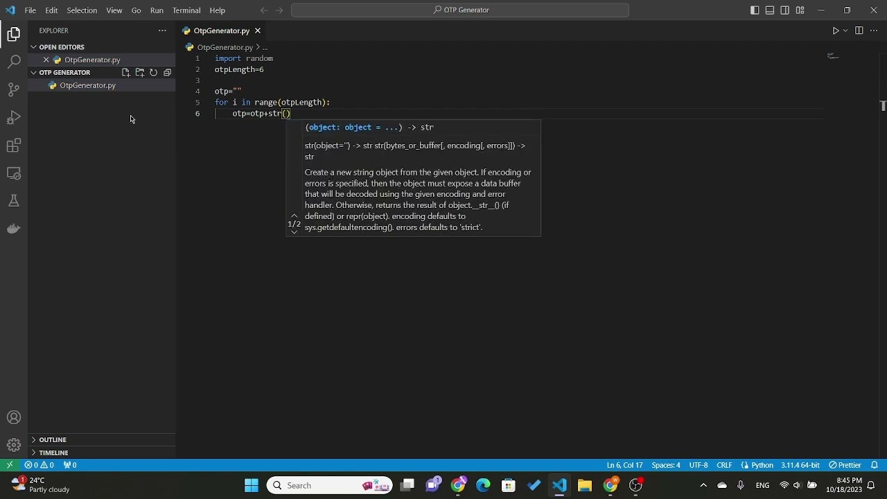 How to make a OTP Generator in Python | Python | @CodeWithWhiteDevil