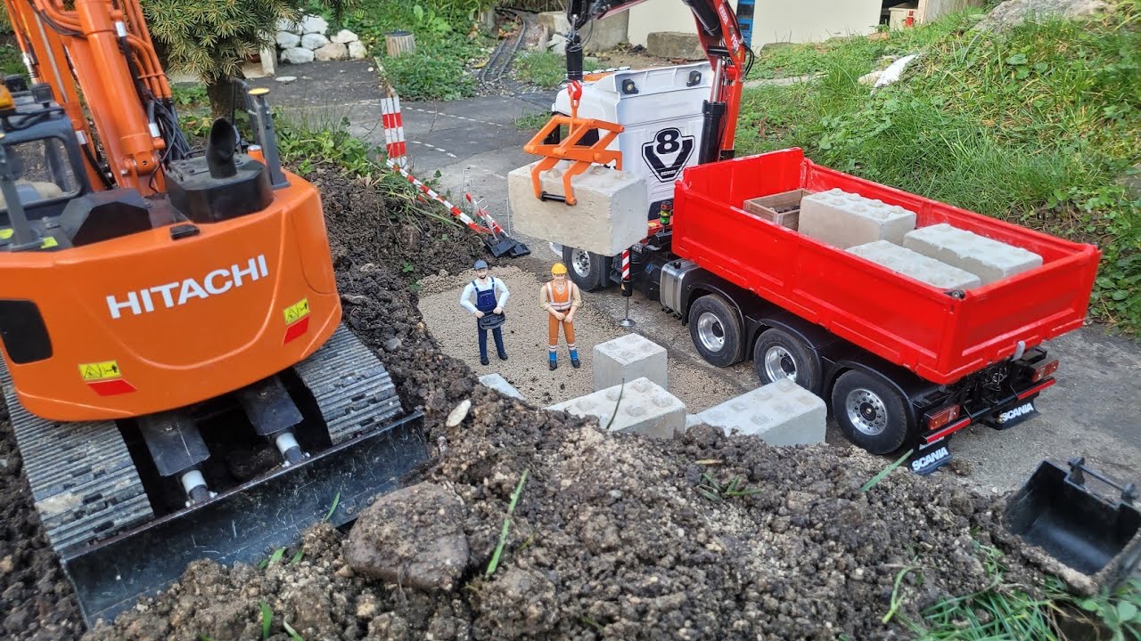 Build a RC buggy Track, RC Excavator Hitachi 135, Scania Truck, CAT loader 297D