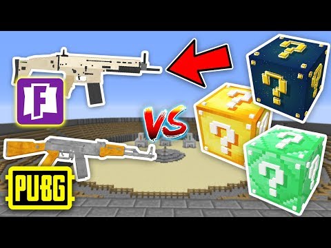 PUBG SİLAHLARI VS FORTNİTE SİLAHLARI ŞANS BLOKLARI CHALLENGE - Minecraft