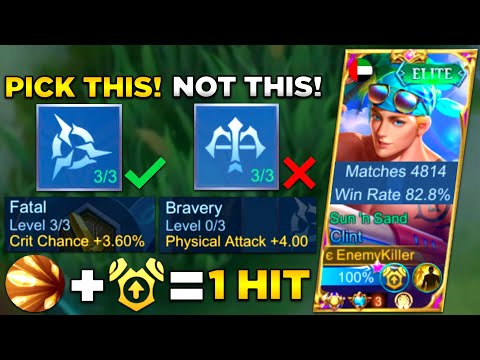 I WISH I KNEW THIS SOONER! | Best Emblem For Clint 1 Shot - MLBB