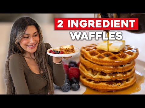 Fluffy 2 Ingredient Waffles! Low Carb + Keto