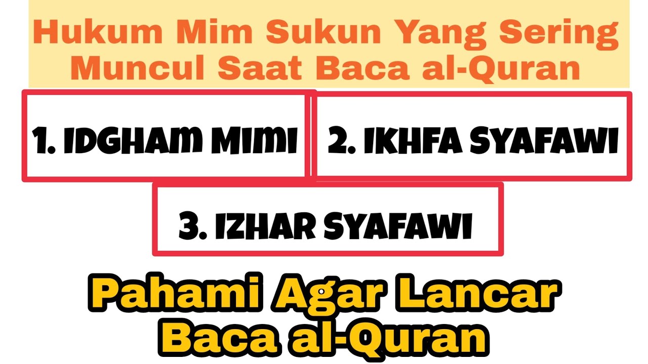 Ingat Mimi dan Miba, Hukum Mim Sukun Yang Sering Muncul Saat Baca al-Quran, Penting Untuk Pemula