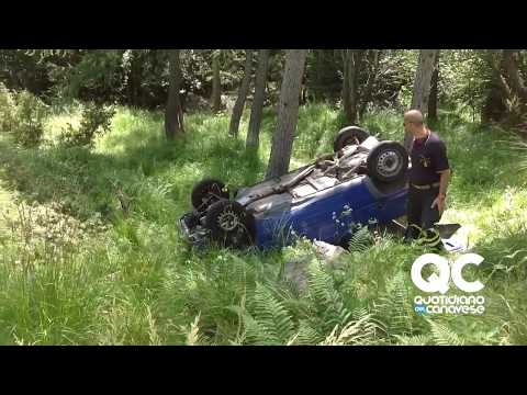 LOCANA - auto nel scarpata, uomo ferito