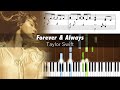 Taylor Swift Forever Always Piano Version Accurate Piano Tutorial With Sheet Music