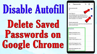 How to delete saved passwords on chrome  ||  How to Disable Autocomplete  ||  Clear Autofill Chrome