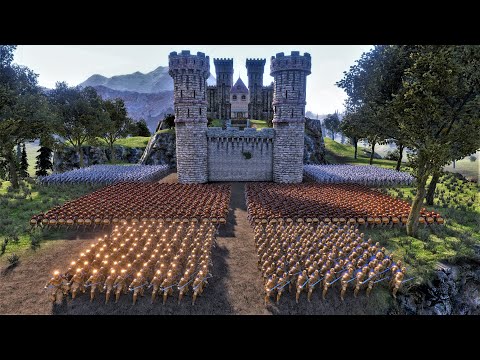 Golden Knights, Spartans, Orcs & Archers Defend Castle From Invaders  Ultimate Epic Battle Simulator