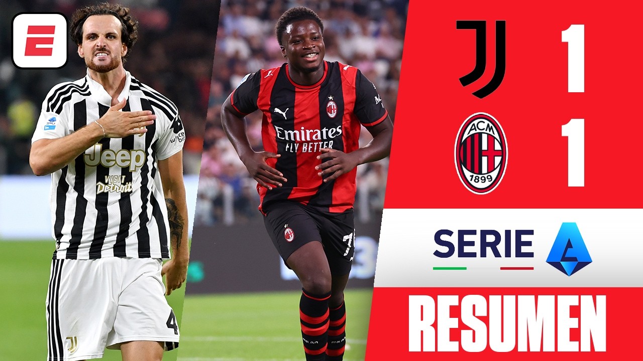JUVENTUS salvó un empate ante AC MILAN con gol agónico de Federico Gatti | Resumen | Serie A