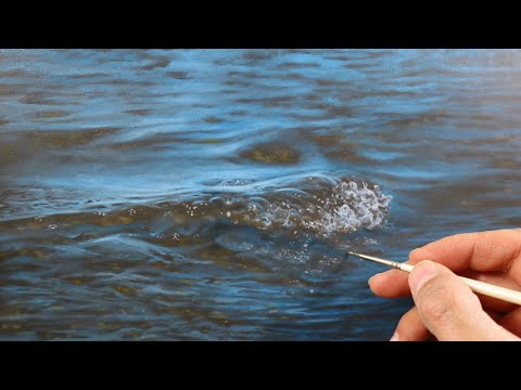 How to paint water - painting realistic shallow water waves tutorial