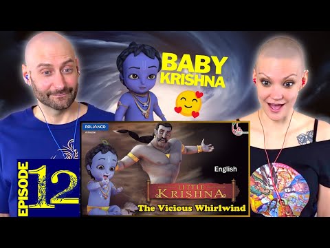 Little Krishna REACTION and REVIEW by Foreigners | Episode 12 The VICIOUS WHIRLWIND | Baby Krishna