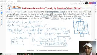 Lecture 94 Problem Solved on #Determining the #Coefficient of Viscosity by #Rotating Cylinder Method