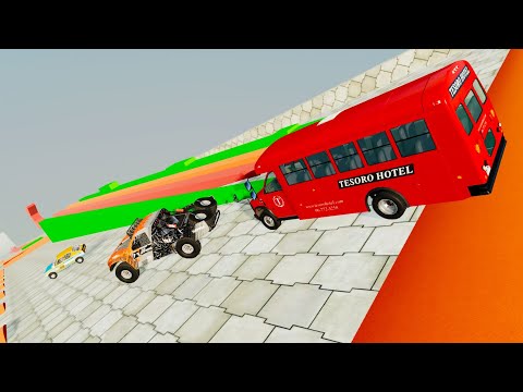 Epic Descent With Bumps & Ramps Insane Testing (Crash Test) #2 - BeamNG.drive Crazy Downhill Descent