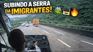 SUBINDO A SERRA DA IMIGRANTES | O MOTOR ATÉ AQUECEU ⛰️🚍🔥