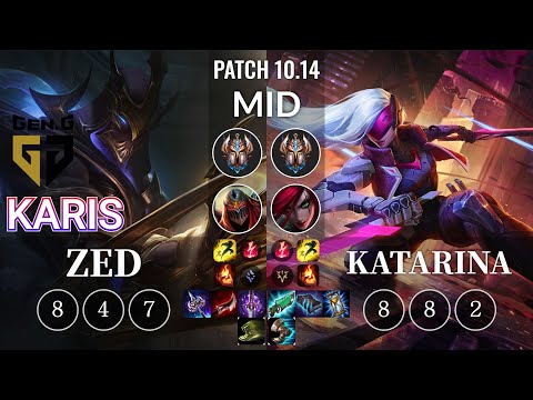 GEN Karis Zed vs Katarina Mid - KR Patch 10.14