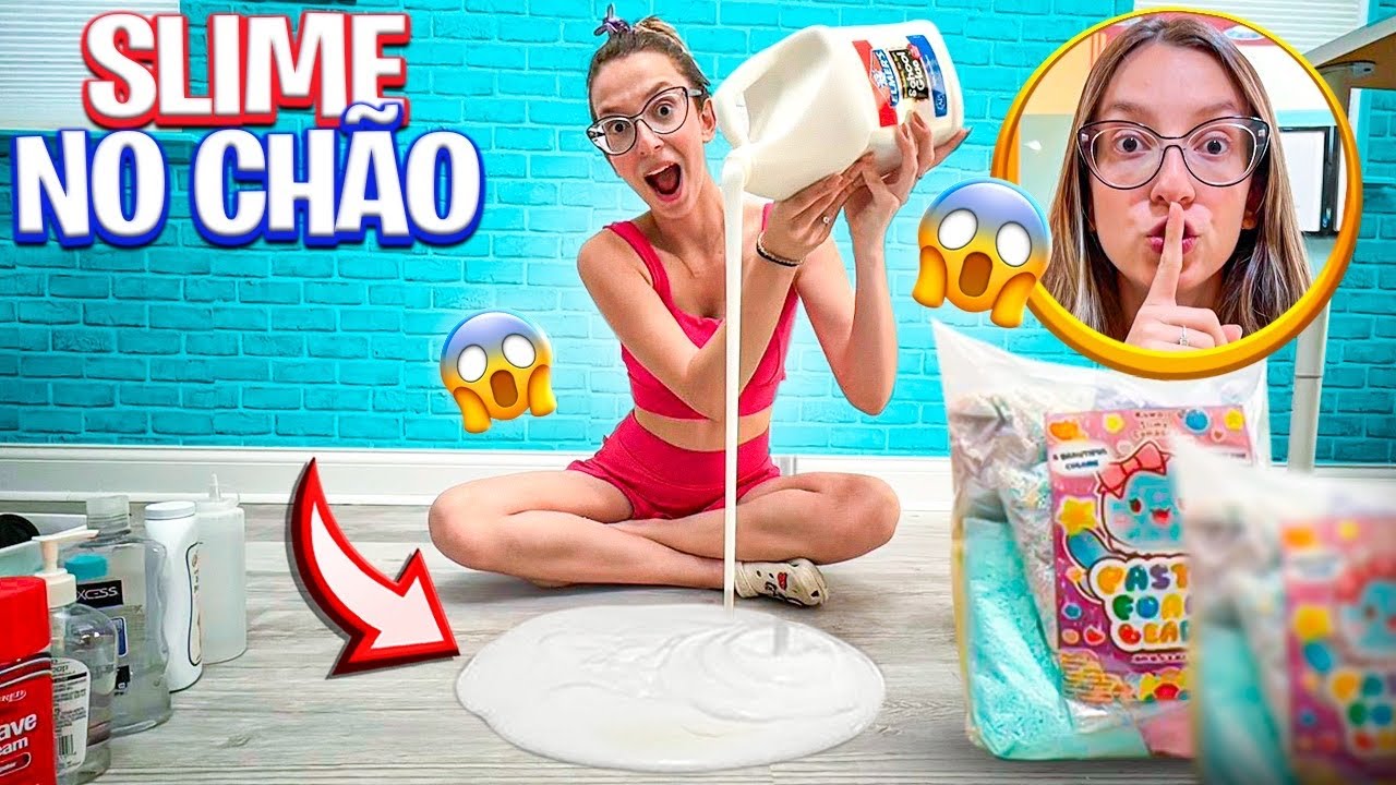 😬 FIZ SLIME NO CHÃO ESCONDIDO DA MINHA MÃE