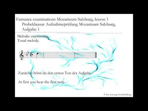 Probeklausur Aufnahmeprüfungen Mozarteum Salzburg, Aufgabe 1 | Ear training | Gehörbildung