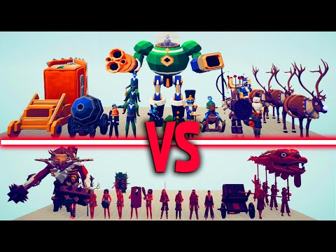 DYNASTY TEAM + TRIBAL TEAM vs MEGA HOLIDAY TEAM | TABS - Totally Accurate Battle Simulator