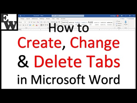 How to Create, Change, and Delete Tabs in Microsoft Word Video