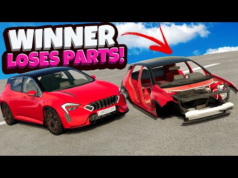 STUNT JUMP RACE But Winner LOSES Parts in BeamNG Drive Mods!