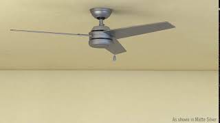 Hunter 59262 52 in. Cassius Brushed-Nickle Ceiling Fan