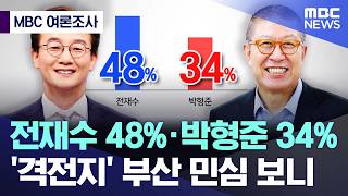 [오늘 이 뉴스] 전재수 48% · 박형준 34%.. '격전지' 부산 민심 보니 (2026.04.30/MBC뉴스)