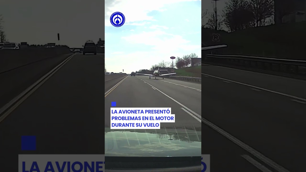 Una avioneta aterrizó de emergencia en plena autopista tras una falla en el motor