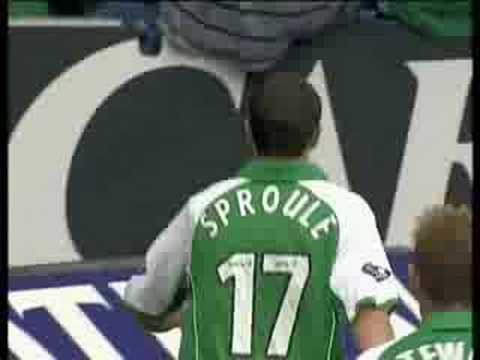 IVAN SPROULE SCORING HIS TREBLE AGAINST  THE HUNS