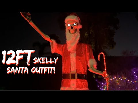 12ft Skeleton Santa Outfit from Home Depot Review!
