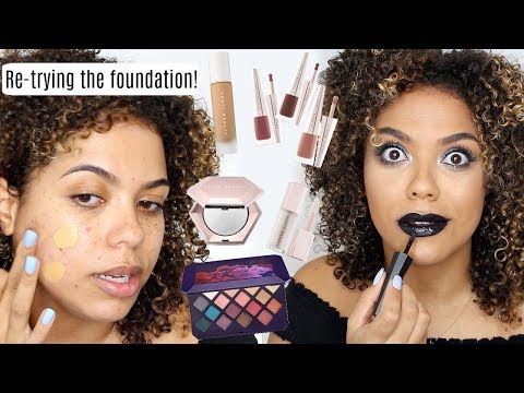 New Fenty Makeup Try-on (Lip Paints, Diamond Bomb) + Re-trying the Foundation! Video