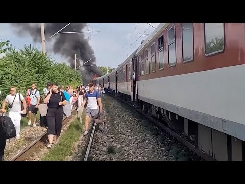 Passenger video reveals minutes after Slovakian train crash