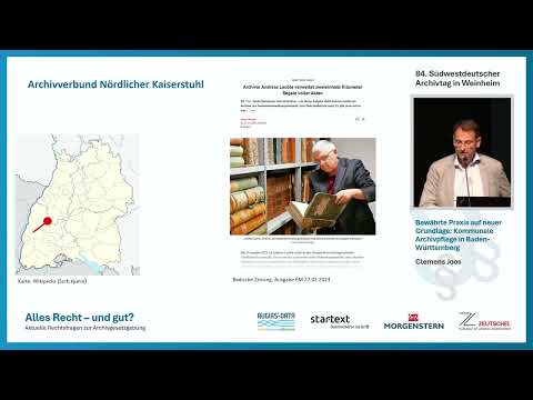 Archivtag 2025 - Vortrag 07 "Bewährte Praxis auf neuer Grundlage: Kommunale Archivpflege in BW"