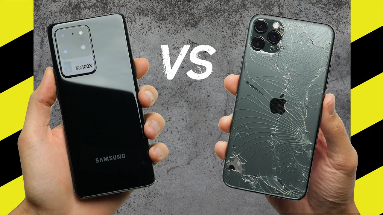 Galaxy S20 Ultra vs. iPhone 11 Pro Max Drop Test!