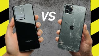 Samsung Galaxy S20 Ultra vs Apple iPhone 11 Pro Max Drop Test!