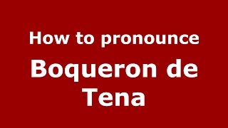 How to pronounce Boqueron De Tena