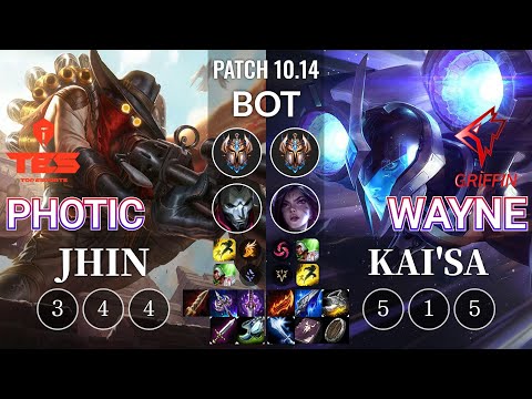 TES Photic Jhin vs GRF Wayne Kai'Sa Bot - KR Patch 10.14