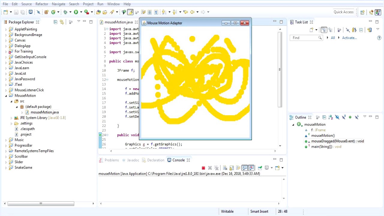 Create Mouse Motion Adapter Java