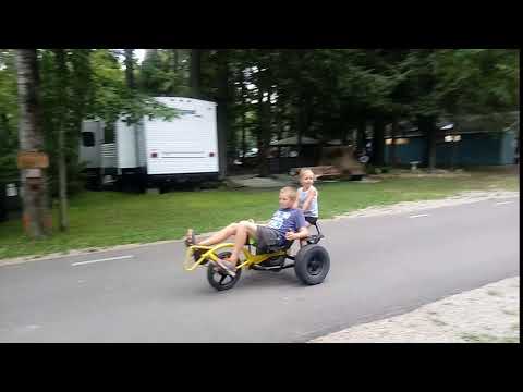 The kids enjoying their bikes.