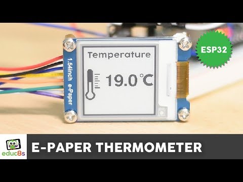 DIY ESP32 E-Ink Thermometer Project with a DS18B20 Sensor  and the Arduino IDE - Low Power