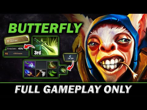 IMPOSSIBLE TO KILL! 45% Evasion Meepo PackRat 3rd item Butterfly - Meepo Gameplay#928