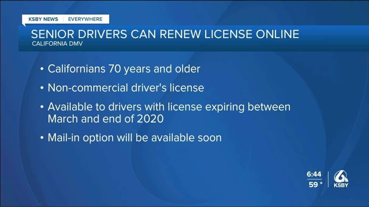 DMV allows California seniors to renew license online during pandemic