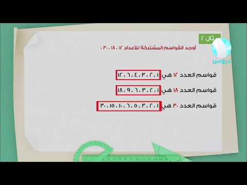 الخامس الابتدائي | الفصل  الدراسي الثاني 1438 |رياضيات|القواسم المشتركة