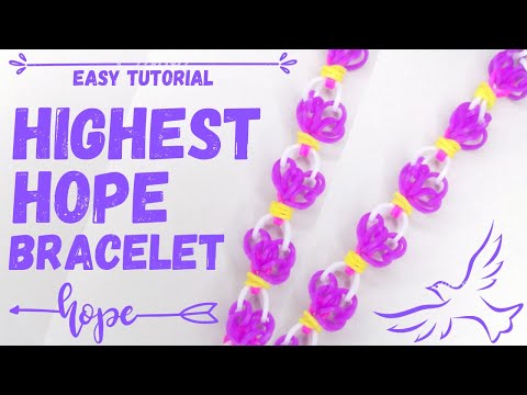 How to make Highest Hope Bracelet with Loom Bands? Easy Loom Band Tutorial in Urdu/Hindi - Eng Subs