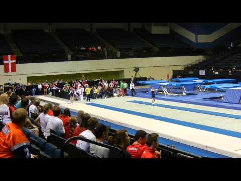 2014 Worlds Tumbling Victoria Danilenko RUS 1st pass Prelim Women