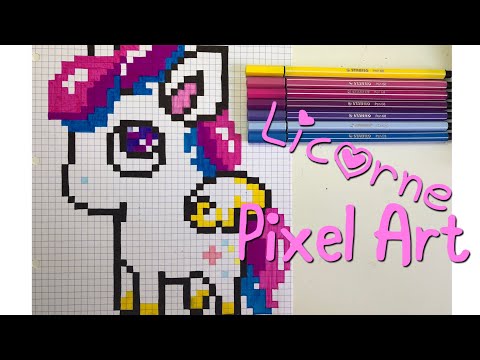 🦄 PIXEL ART Pas à Pas LICORNE Kawaii