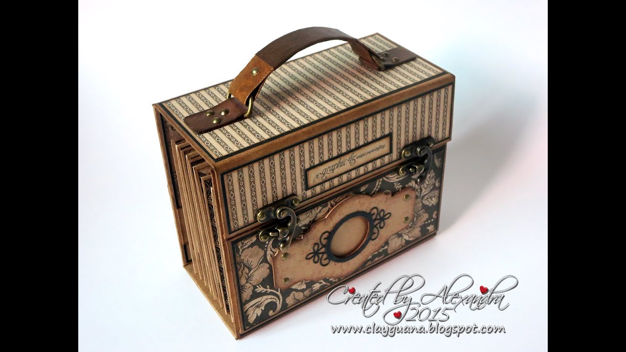 Graphic 45 Craft Reflections Suitcase Vintage Style Mini Album