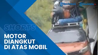 Viral Video Motor Diangkut di Atap Mobil saat Mudik, Dianggap Bahayakan Diri Sendiri & Orang Lain