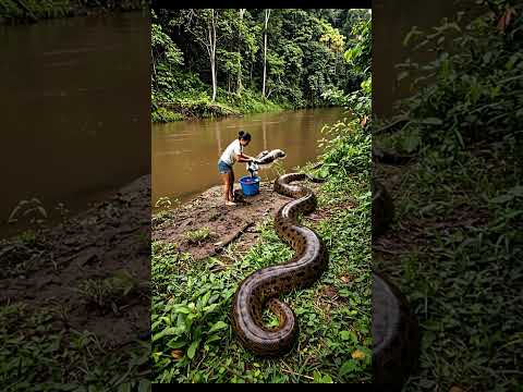encontro assustador com sucuri gigante