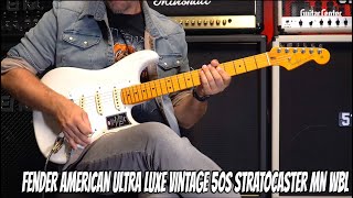 Video thumbnail for Fender American Ultra Luxe Vintage 50s Stratocaster MN WBL | TV Guitar Center by TVGuitarCenter